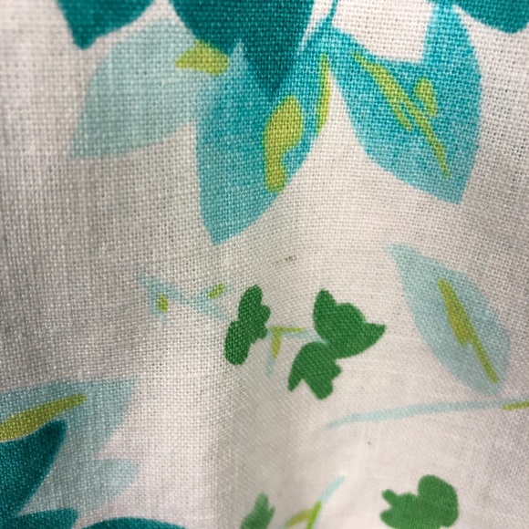 Kim Rogers Linen & Cotton Floral Button Down Top with Roll Tab Sleeves - Picture 12 of 12